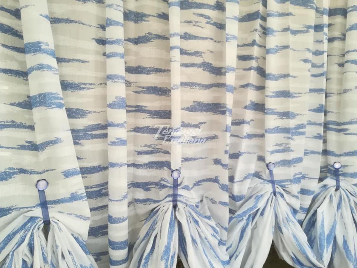 Tenda a metraggio spennellate di azzurro in altezza 300 cm piombata -  Tendaggi Emiliana - Tendaggi, tessuti e accessori per arredi interni ed  esterni