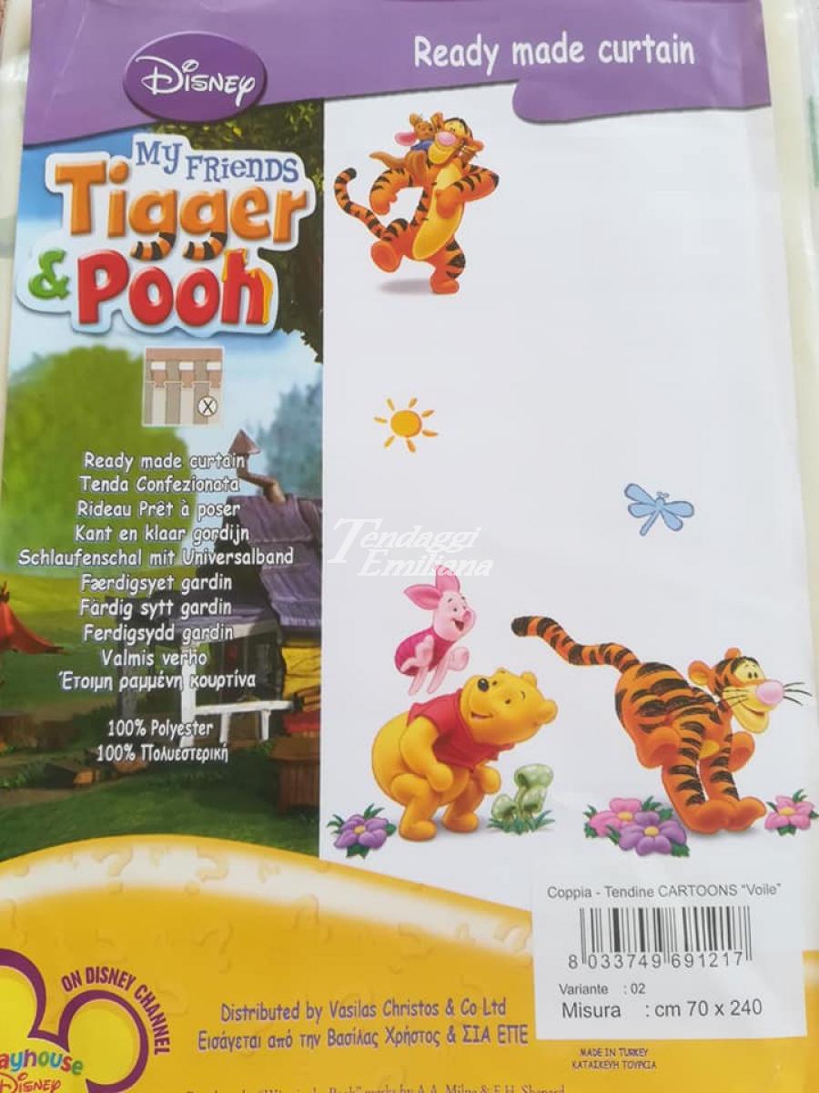 Tendina Cartoons voile POOH a vetro per porta-finestra