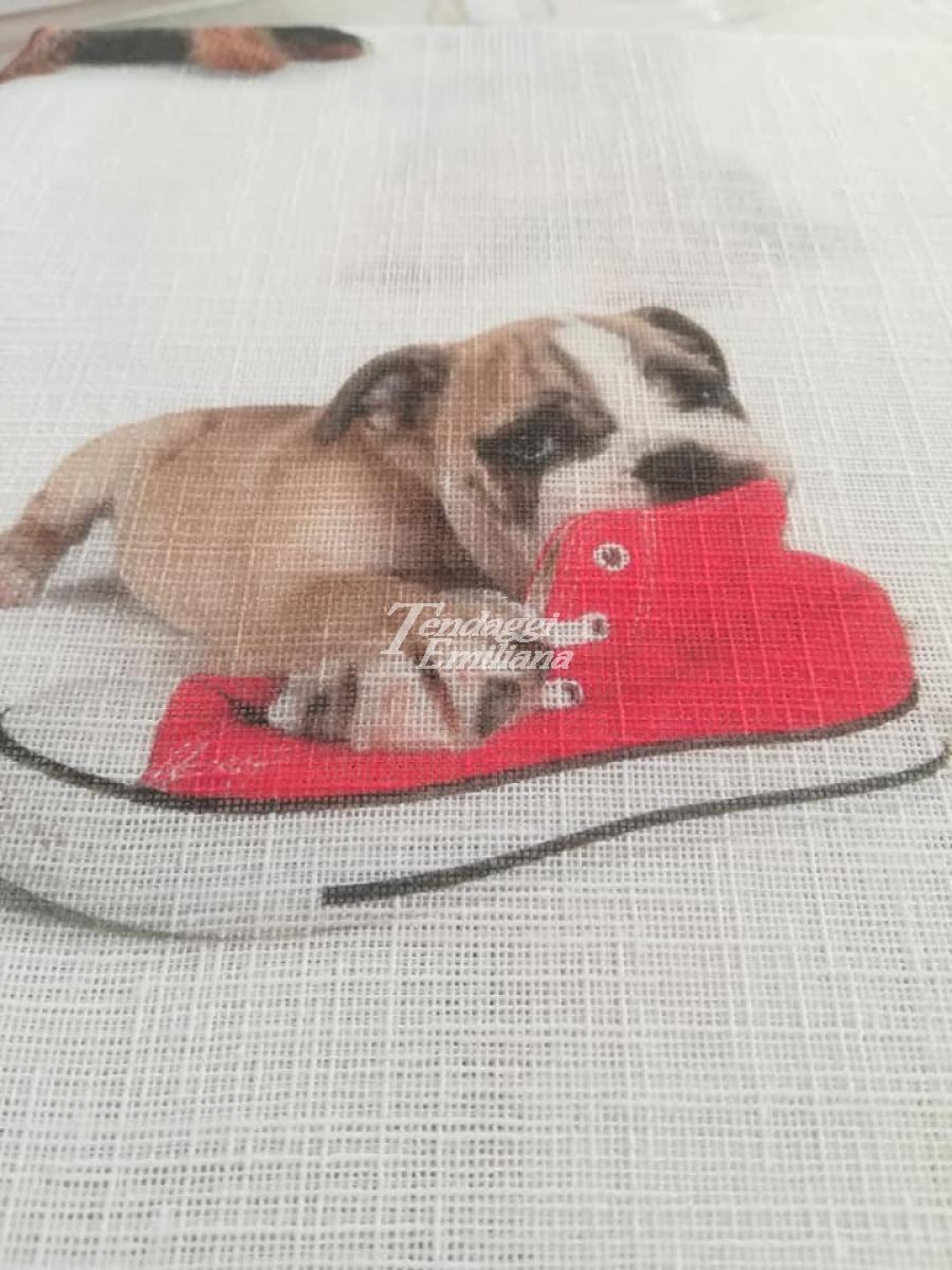 Tendina confezionata ZOE made in Italy e digital print cuccioli CANI