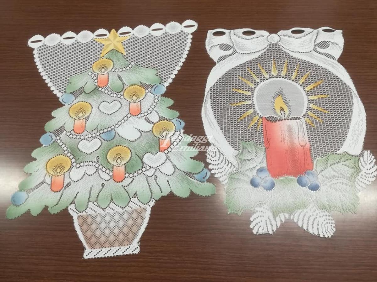 Tendine decorative a vetro, già pronte! 2 varianti: ALBERNO NATALE e CANDELA 