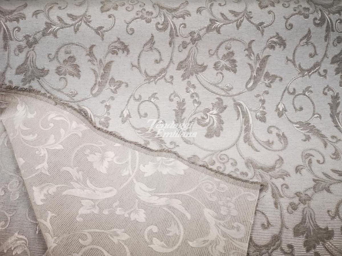 Tessuto da tappezzeria damascato grigio