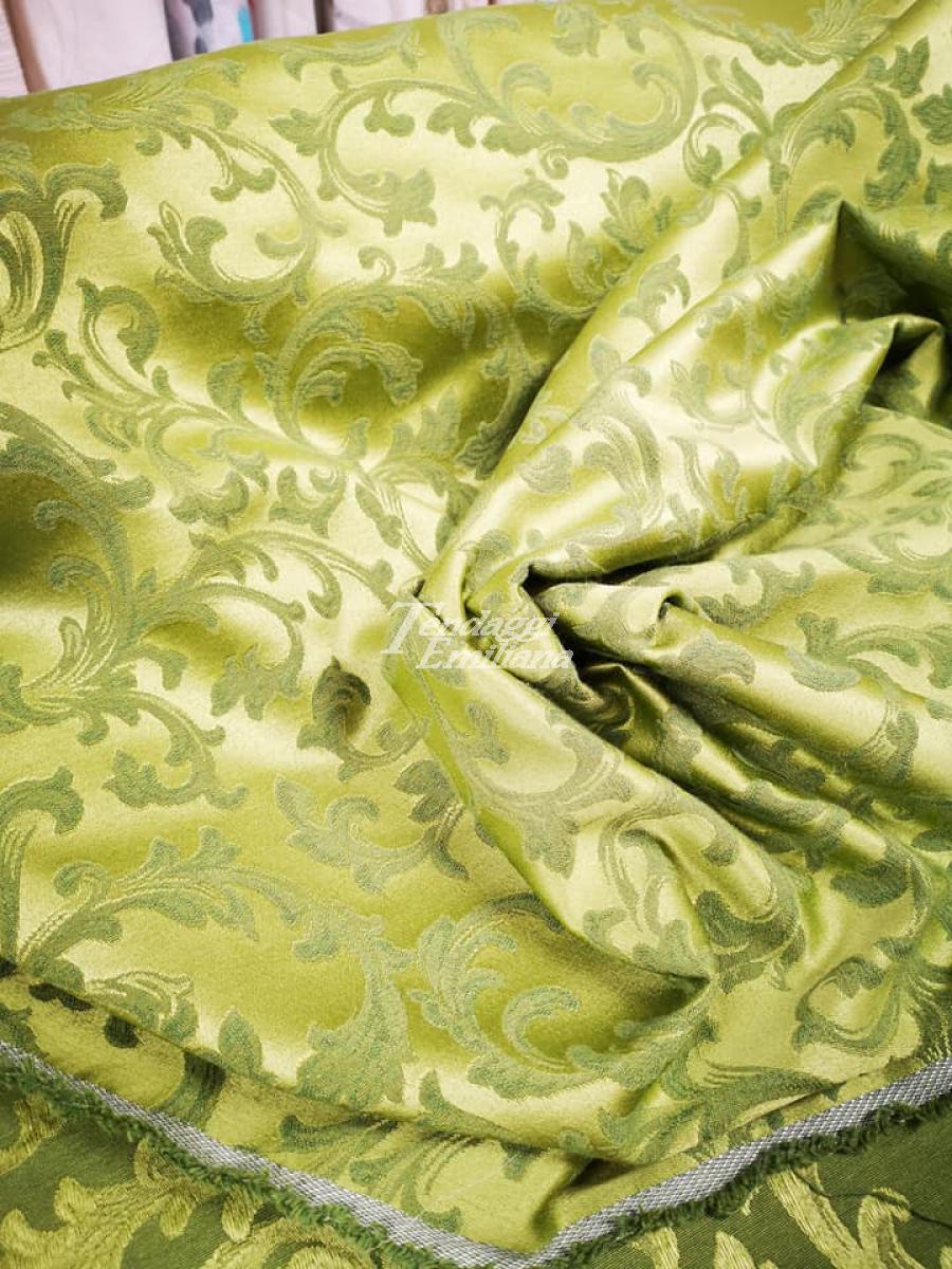 Tessuto da tappezzeria damascato verde - Tendaggi Emiliana